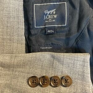 Men's J.Crew Voyager Thompson Blazer 40L Gray 100% Wool Sport Coat Jacket
